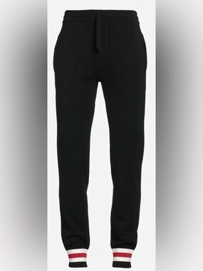 Dolce & Gabbana Men's Black Wool Mid Waist Jogger Sweatpants